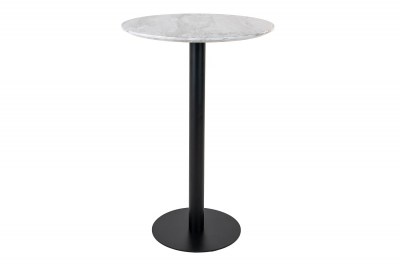 Design kerek bárasztal Kane 70 cm márvány utánzata / fekete